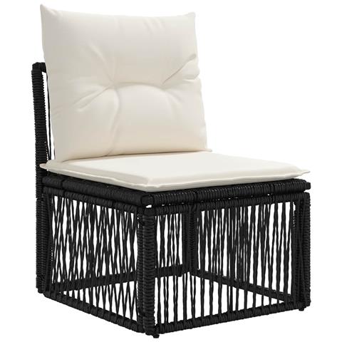 Set Divano da Giardino 13 pcs Nero e Bianco Crema polyrattan - Foto 2