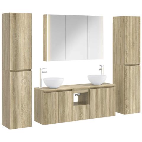 Set di mobili per il bagno 6 pcs Rovere Sonoma - Foto 1