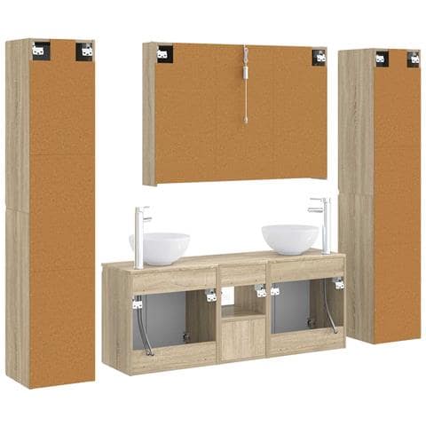 Set di mobili per il bagno 6 pcs Rovere Sonoma - Foto 9