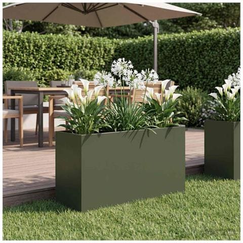 Vaso da giardino Verde Oliva 80 x 30 x 40 cm - Foto 2