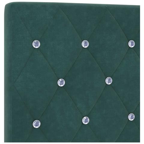 Letto box spring con materasso Verde Scuro 140 x 200 cm Velluto - Foto 9
