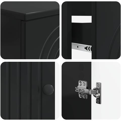Set di armadietti da bagno in 3 pezzi ALKMAAR Nero - Foto 10