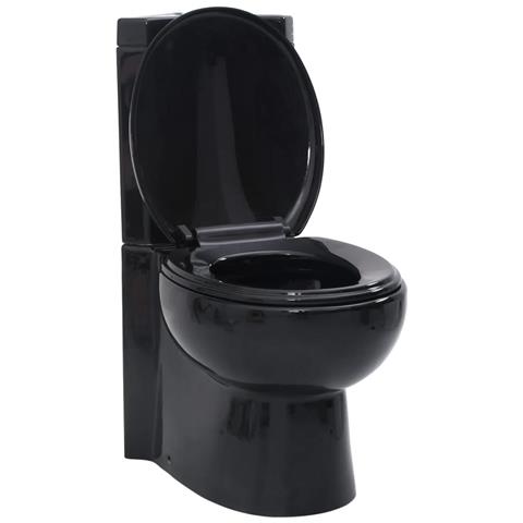 Vaso WC in Ceramica da Bagno ad Angolo Nero - Foto 1