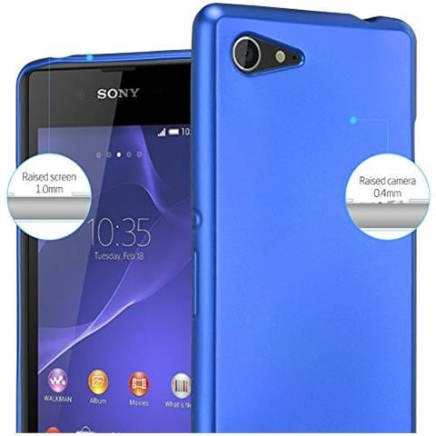 Custodia Compatibile Con Sony Xperia E3 In Blu Metallico - Coperchio Protettivo In Silicone Tpu Flessibile - Foto 2