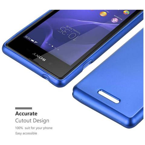 Custodia Compatibile Con Sony Xperia E3 In Blu Metallico - Coperchio Protettivo In Silicone Tpu Flessibile - Foto 7