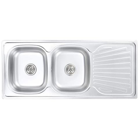 Lavello Da Cucina Doppio Con Filtro E Sifone In Acciaio Inox - Foto 1