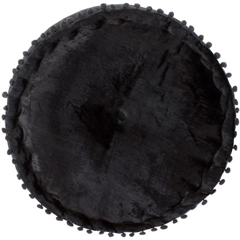Pouf Rotondo in Velluto 40x20 cm Antracite - Foto 2