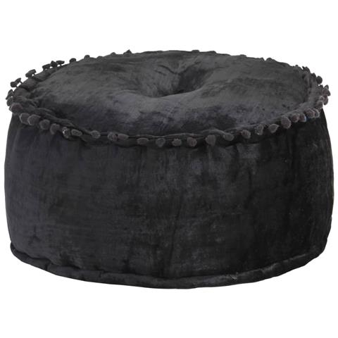 Pouf Rotondo in Velluto 40x20 cm Antracite - Foto 1