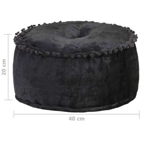 Pouf Rotondo in Velluto 40x20 cm Antracite - Foto 4