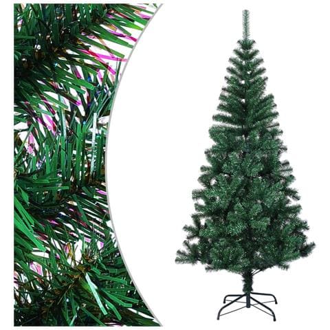 Albero Di Natale Artificiale Punte Iridescenti Verde 120 Cm Pvc - Foto 1