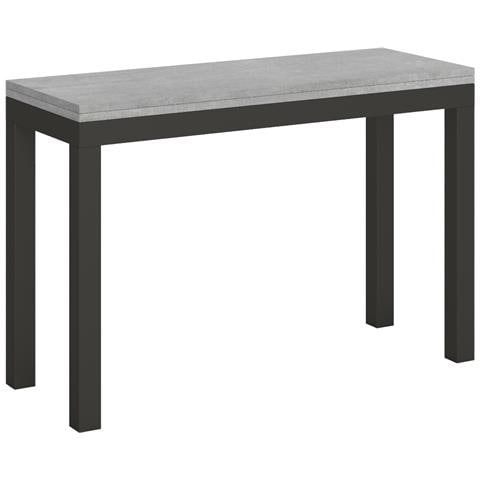 Tavolo Apribile 120/200x45/90 Cm Everyday Double Telaio Antracite - Cemento - Foto 5