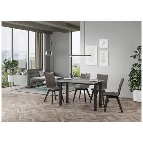 Tavolo Apribile 120/200x45/90 Cm Everyday Double Telaio Antracite - Cemento - Foto 2