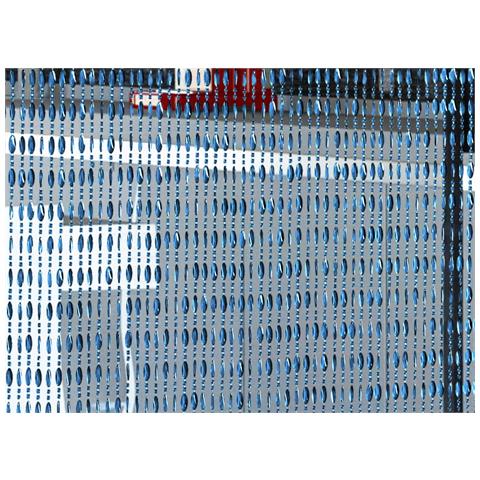 Tenda Antimosca Antirumore Catenella Perline A Caduta Pannello Porta Finestra Casa Blu 120x220 Blu - Foto 2