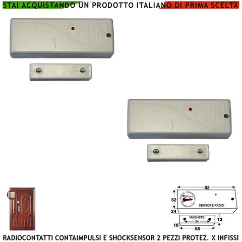 Sensore Magnetico Wireless Fr. 433,92 Mhz Rilevatore Sismico Regolabile 2 Pezzi Bianchi Per Antifurto Ingresso Nc E Co - Foto 8
