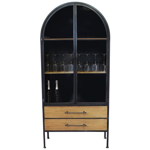 Vetrina Da Interno Con Struttura In Metallo E Legno 2 Ante 2 Cassetti Linea Industrial - Foto 7