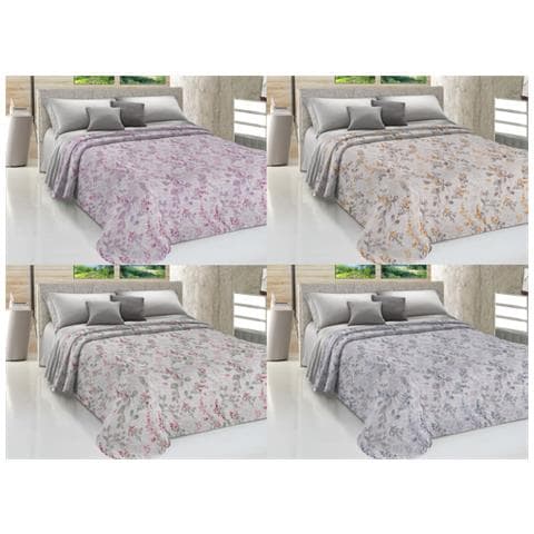 Copriletto Piquet Primavera Estate 100% Cotone Sofia Disegno Vittoria Singolo Rosso - Foto 2