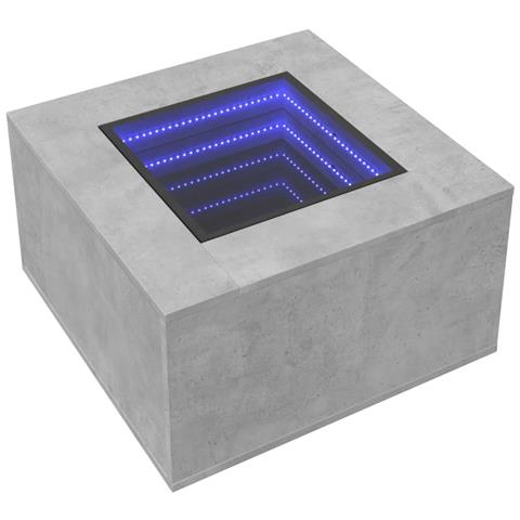 Tavolino Salotto Con Led Grigio Cemento 60x60x40 Cm Multistrato - Foto 3