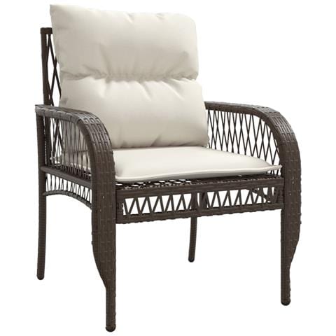 Set Divano da Giardino 4 pz con Cuscini Marrone in Polyrattan - Foto 10