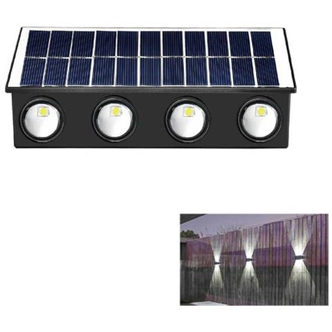 Applique Lampada 8 Led Muro Parete Solare Ip65 Bianco Freddo Giardino Te-b0577* - Foto 1