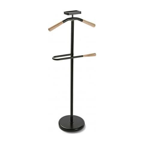 Servo Muto Moderno Legno E Metallo,servomuto,appendiabiti Indossatore Per Camera Da Letto E Spogliatoio,multifunzionale,dimensioni P25x44x108 Cm (nero) - Foto 2