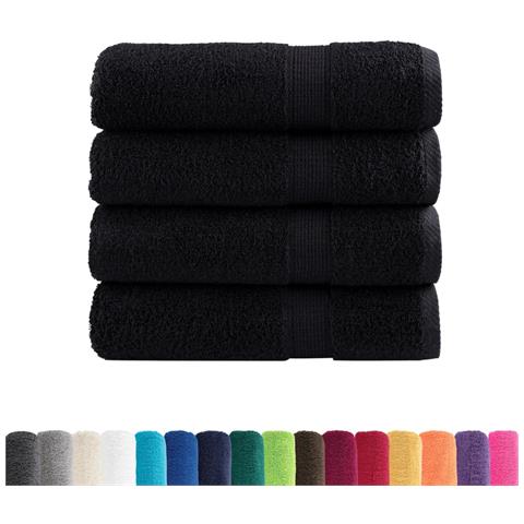 Asciugamani da Doccia SOLUND 4 pz Neri 70x140 cm 600 g /m² - Foto 2