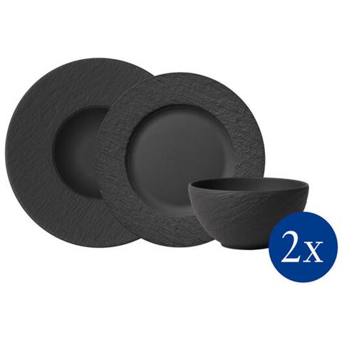 1042398950 servizio da tavola 6 pz Porcellana Nero - Foto 1
