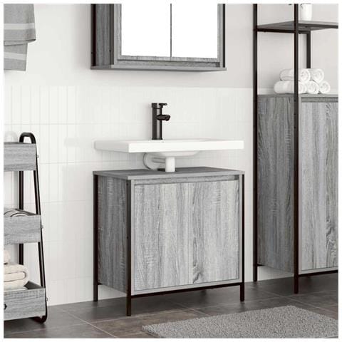 Mobile Lavabo da Bagno Grigio Sonoma 60x34,5x60 cm - Foto 1