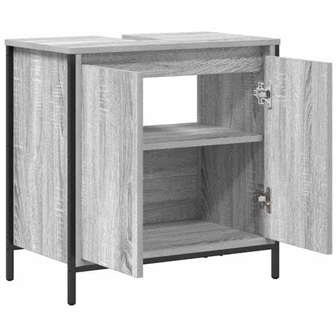 Mobile Lavabo da Bagno Grigio Sonoma 60x34,5x60 cm - Foto 9