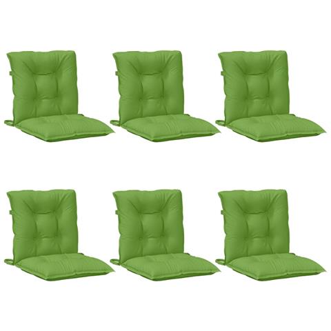 Cuscini Sedia Schiena Bassa 6 Pz Verde Mélange 100x50x7 Tessuto - Foto 3