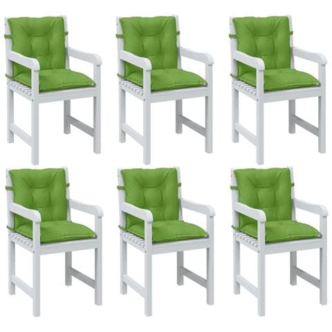 Cuscini Sedia Schiena Bassa 6 Pz Verde Mélange 100x50x7 Tessuto - Foto 1