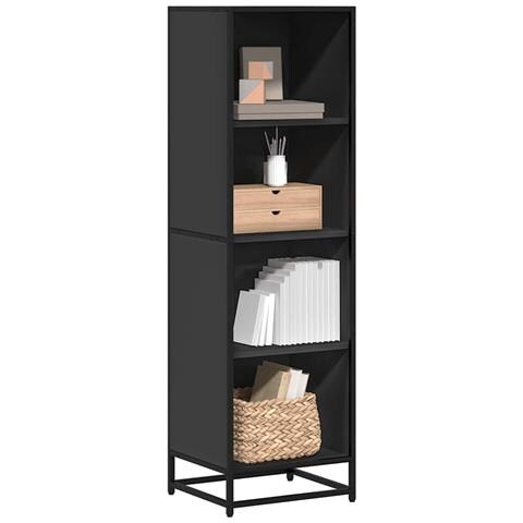 Libreria Nera 40x35x139 Cm In Legno Multistrato - Foto 1