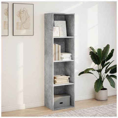 Libreria Grigio Cemento 40x30x152 Cm In Legno Multistrato - Foto 3