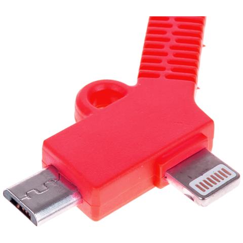 Connettore 2 In 1 Semirigido Ip5/6 E Micro Usb 8x2 Cm. Colore Rosso - Foto 2
