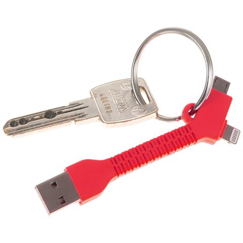 Connettore 2 In 1 Semirigido Ip5/6 E Micro Usb 8x2 Cm. Colore Rosso - Foto 3