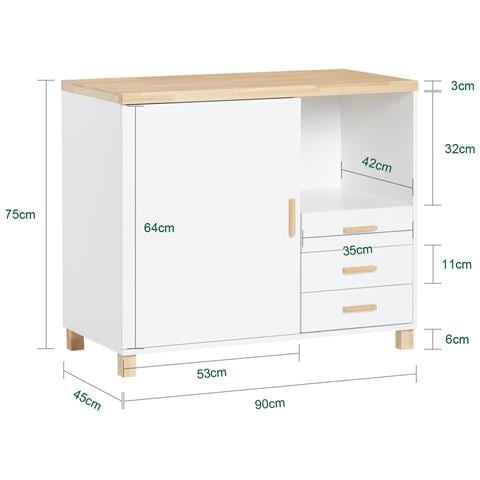 Supporto Per Stampante 90x45x75cm Ask07-wn - Foto 2