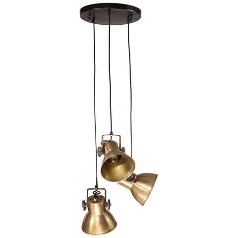 Lampada Pensile 25 W Ottone Anticato 30x30x100 Cm E27 - Foto 3