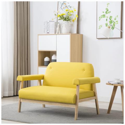 Lusso Casadino -  Divano A 2 Posti In Tessuto Giallo - Foto 8