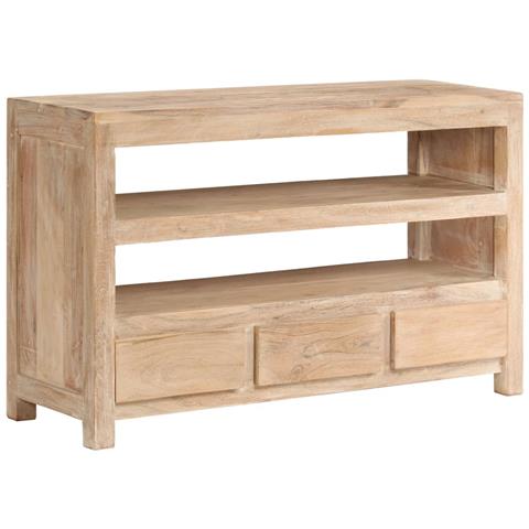 Mobile Porta Tv In Legno Di Acacia 90x30x55 Cm Marrone Chiaro - Foto 8