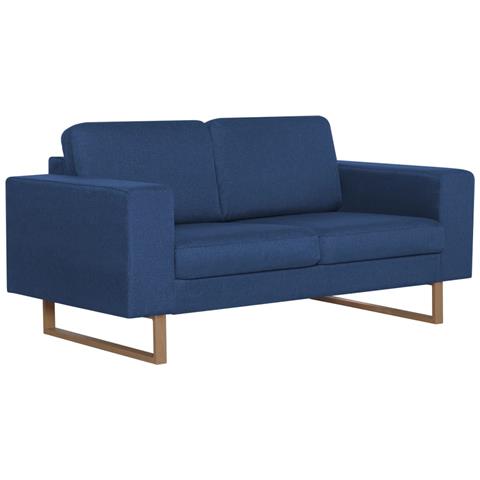 Lusso Casadino -  Divano A 2 Posti In Tessuto Blu - Foto 1