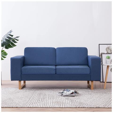 Lusso Casadino -  Divano A 2 Posti In Tessuto Blu - Foto 8