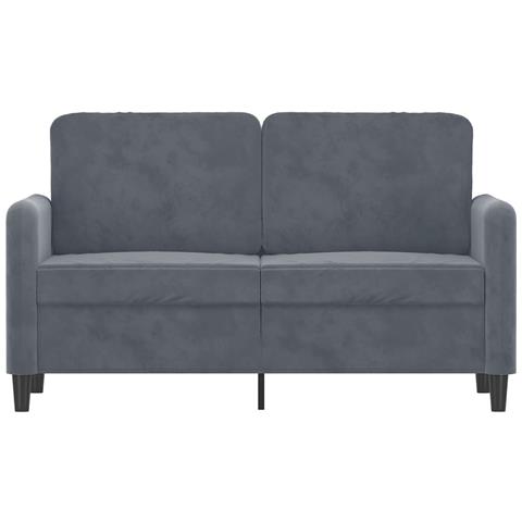 Divano A 2 Posti Grigio Scuro 120 Cm In Velluto - Foto 2