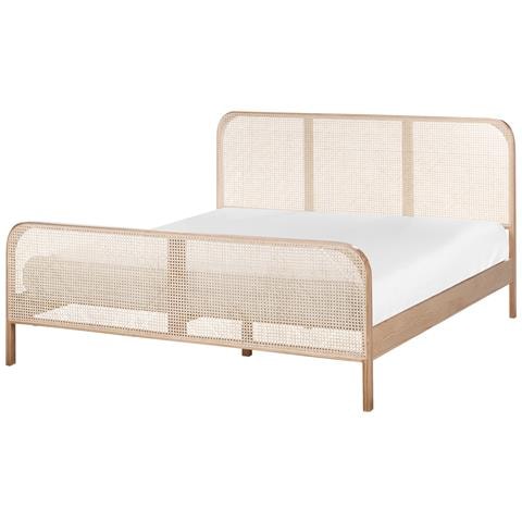 Letto Legno Di Pino Gonfaron 180 X 200 Cm Marrone Chiaro - Foto 1