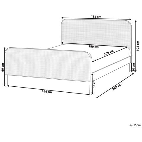 Letto Legno Di Pino Gonfaron 180 X 200 Cm Marrone Chiaro - Foto 7