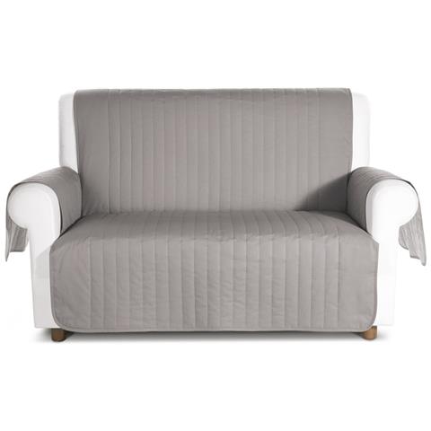 Copridivano Bicolor In Cotone Colore Argentato Misura 3 Posti - Foto 2