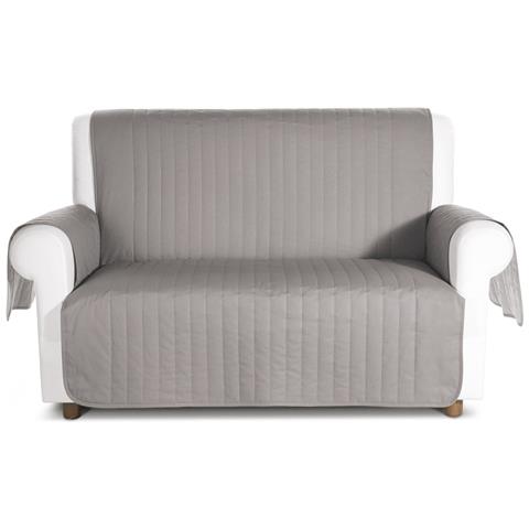 Copridivano Bicolor In Cotone Colore Argentato Misura 3 Posti - Foto 1