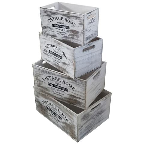 Gisela - Set Di 4 Cassette In Legno - Foto 2