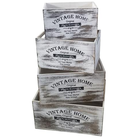 Gisela - Set Di 4 Cassette In Legno - Foto 1