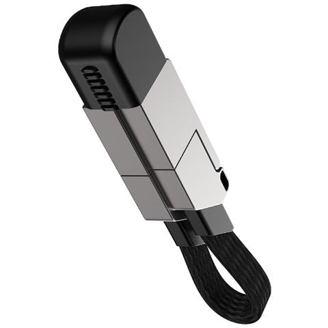 Cavo Dati 6-in-1 - Design Portachiavi Grigio Scuro E Nero - Foto 1