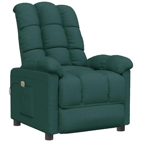Poltrona Massaggiante Verde Scuro in Tessuto - Foto 1