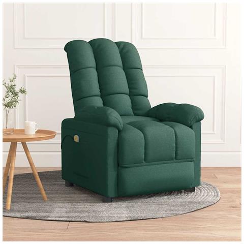 Poltrona Massaggiante Verde Scuro in Tessuto - Foto 2